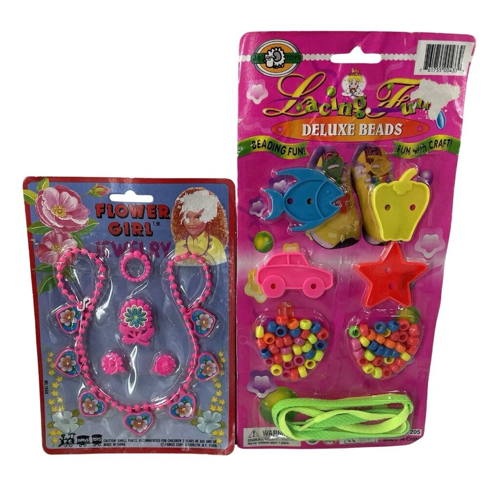 Vintage Pretend Play Pink Jewelry Dress Up Kid Girls Craft Toy Lot Retro 80s 90s